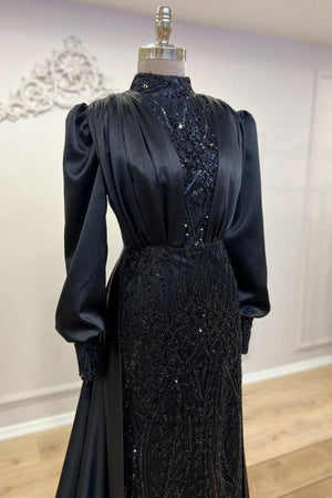 Açelya Kapaklı Tesettür Abiye - FioraofDress - tesettur - abiye - 48 - Siyahh - hijab - evening - dress