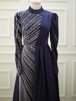 Adel Tesettür Abiye - FioraofDress - tesettur - abiye - lacivert - 48 - hijab - evening - dress