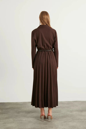 Aden Tesettür Elbise - FioraofDress - tesettur - abiye - 42 - KAHVERENGİ - hijab - evening - dress