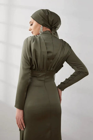 Ahla Tesettür Abiye - FioraofDress - tesettur - abiye - 42 - HAKİ - hijab - evening - dress