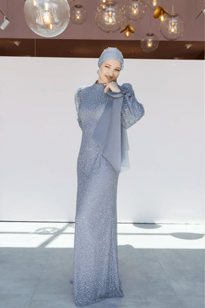 Alina Tesettür Abiye - FioraofDress - tesettur - abiye - 48 - antrasitt - hijab - evening - dress