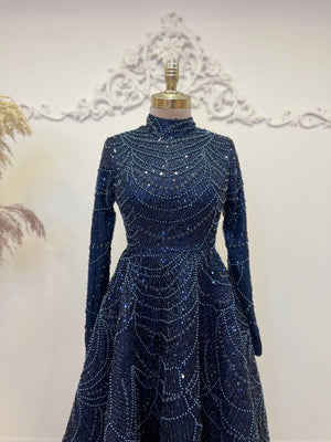 Alinda Tesettür Abiye Lacivert - FioraofDress - tesettur - abiye - 48 - hijab - evening - dress