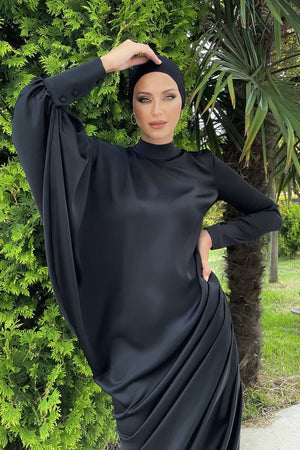 Almira Siyah Tesettür Abiye - FioraofDress - tesettur - abiye - 44 - SİYAH - hijab - evening - dress