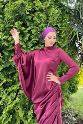 Almira Vişne Çürüğü Tesettür Abiye - FioraofDress - tesettur - abiye - 42 - VİŞNE ÇÜRÜĞÜ - hijab - evening - dress