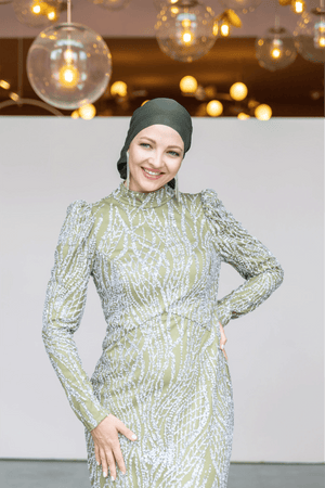Asilen Tesettür Abiye - FioraofDress - tesettur - abiye - 44 - Yağı Yeşil - hijab - evening - dress