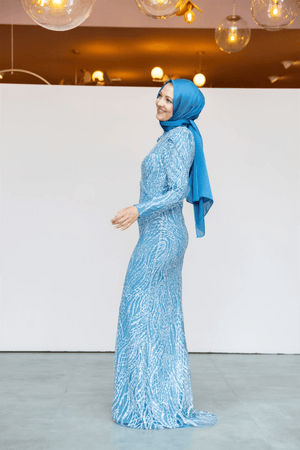 Asilen Tesettür Abiye - FioraofDress - tesettur - abiye - 44 - Mavii - hijab - evening - dress