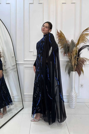 Aybike Tesettür Abiye - FioraofDress - tesettur - abiye - SAX - 38 - hijab - evening - dress