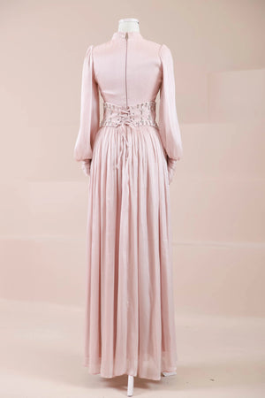 Belora Tesettür Abiye - FioraofDress - tesettur - abiye - Pudra - 38 - hijab - evening - dress