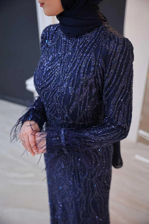 Beray Tesettür Abiye - FioraofDress - tesettur - abiye - 48 - lacivert - hijab - evening - dress