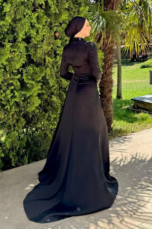 Berra - FioraofDress - tesettur - abiye - Siyahh - 36 - hijab - evening - dress