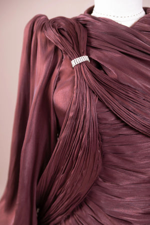 Bloom Tesettür Abiye - FioraofDress - tesettur - abiye - bery burgundy - 38 - hijab - evening - dress