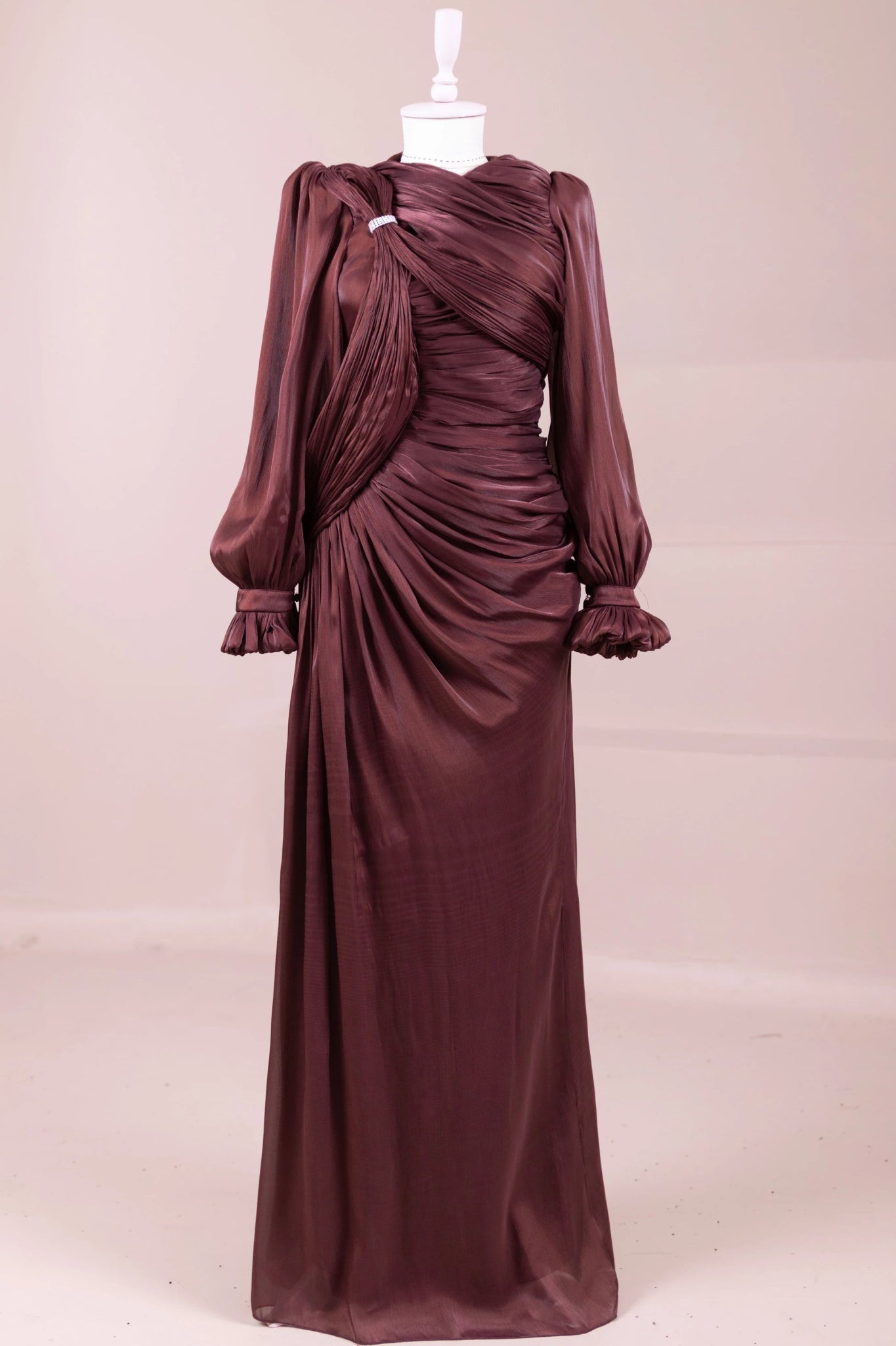 Bloom Tesettür Abiye - FioraofDress - tesettur - abiye - bery burgundy - 38 - hijab - evening - dress