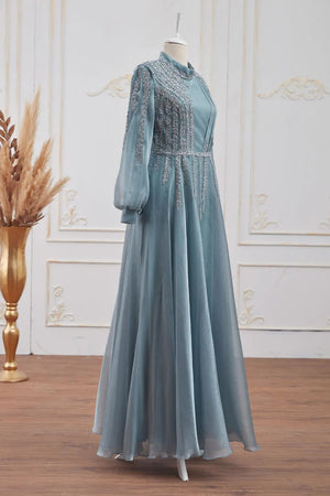 Çağla Tesettür Abiye - FioraofDress - tesettur - abiye - MAVİ - 38 - hijab - evening - dress