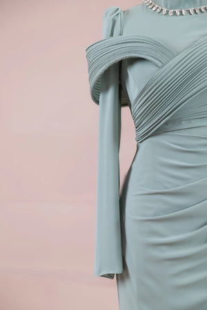 Charm Tesettür Abiye - FioraofDress - tesettur - abiye - mint - 36 - hijab - evening - dress