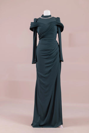 Charm Tesettür Abiye - FioraofDress - tesettur - abiye - zümrüt - 36 - hijab - evening - dress