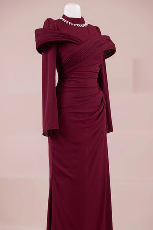 Charm Tesettür Abiye - FioraofDress - tesettur - abiye - BORDO - 36 - hijab - evening - dress