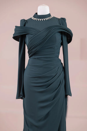 Charm Tesettür Abiye - FioraofDress - tesettur - abiye - zümrüt - 36 - hijab - evening - dress
