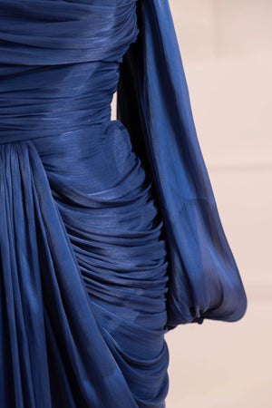 Çiçekli Lotus Tesettür Abiye - FioraofDress - tesettur - abiye - lacivert - 38 - hijab - evening - dress