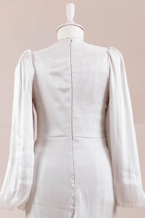 Çiçekli Lotus Tesettür Abiye - FioraofDress - tesettur - abiye - BEJ - 38 - hijab - evening - dress