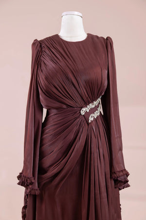 Dera Tesettür Abiye - FioraofDress - tesettur - abiye - bery burgundy - 38 - hijab - evening - dress