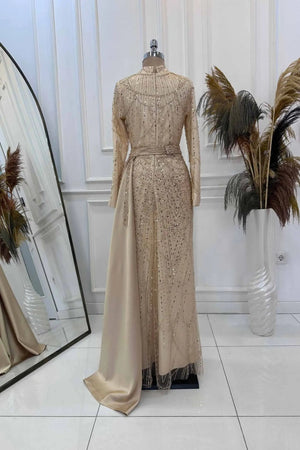 Diva Tesettür Abiye - FioraofDress - tesettur - abiye - GOLD - 36 - hijab - evening - dress