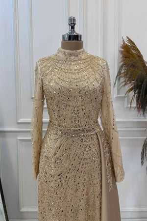 Diva Tesettür Abiye - FioraofDress - tesettur - abiye - GOLD - 36 - hijab - evening - dress