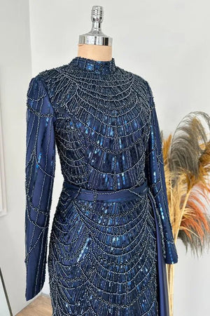 Diva Tesettür Abiye - FioraofDress - tesettur - abiye - LACİVERT - 36 - hijab - evening - dress