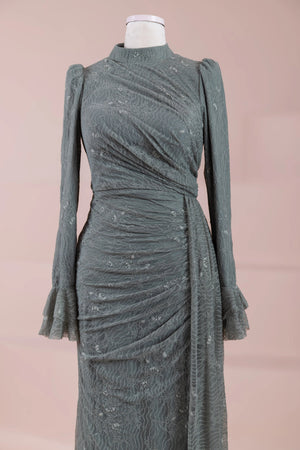 Dorey Tesettür Abiye - FioraofDress - tesettur - abiye - haki - 38 - hijab - evening - dress