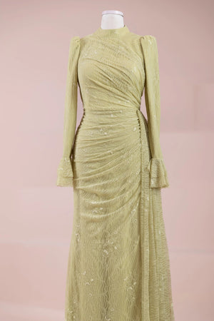 Dorey Tesettür Abiye - FioraofDress - tesettur - abiye - YAĞ YEŞİLİ - 38 - hijab - evening - dress