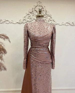 Drape Tesettür Abiye - FioraofDress - tesettur - abiye - Pudra - 38 - hijab - evening - dress