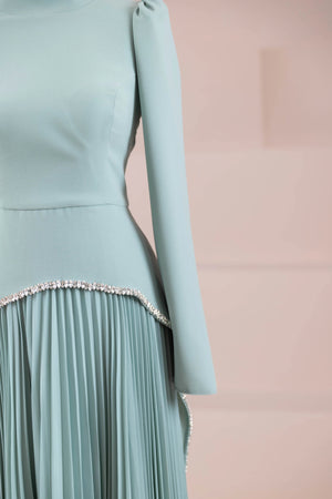 Elise Tesettür Abiye - FioraofDress - tesettur - abiye - mint - 38 - hijab - evening - dress