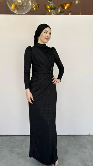 Elmas Tesettür Abiye - FioraofDress - tesettur - abiye - 44 - Siyahh - hijab - evening - dress
