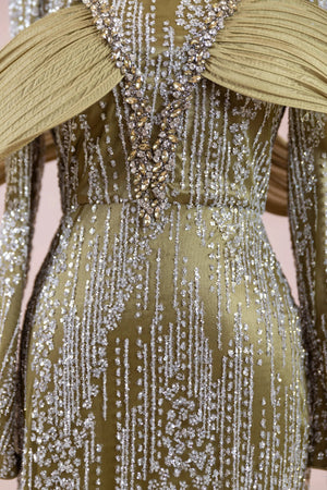 Empress Tesettür Abiye - FioraofDress - tesettur - abiye - YAĞ YEŞİLİ - 36 - hijab - evening - dress