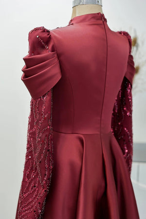 Endam Tesettür Abiye - FioraofDress - tesettur - abiye - 52 - BORDO - hijab - evening - dress