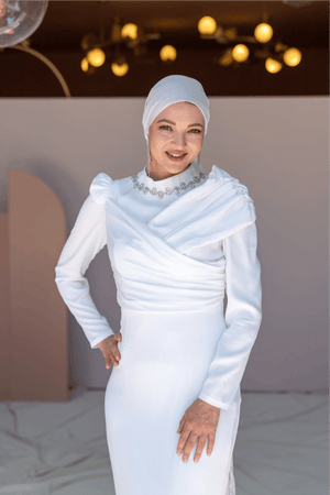Esperanza Tesettür Abiye - FioraofDress - tesettur - abiye - 44 - Beyaz - hijab - evening - dress