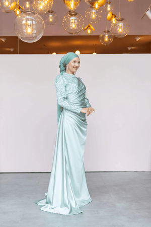 Ester Tesettür Abiye - FioraofDress - tesettur - abiye - 44 - Su Yeşili - hijab - evening - dress