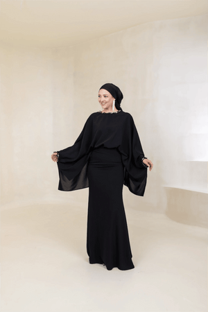Eveline Tesettür Abiye - FioraofDress - tesettur - abiye - 44 - Siyahh - hijab - evening - dress