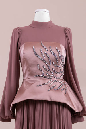 Eyla Tesettür Abiye - FioraofDress - tesettur - abiye - rose - 36 - hijab - evening - dress