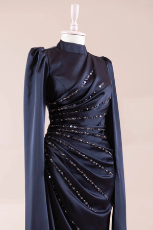 Faris Tesettür Abiye - FioraofDress - tesettur - abiye - lacivert - 38 - hijab - evening - dress