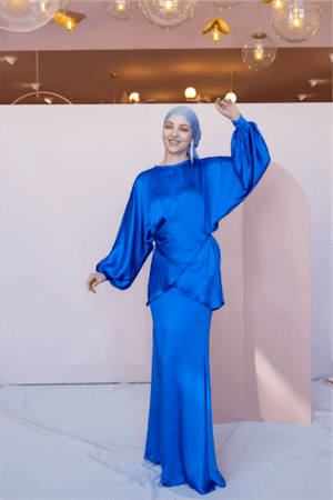 Felicita Tesettür Abiye - FioraofDress - tesettur - abiye - 44 - Mavii - hijab - evening - dress