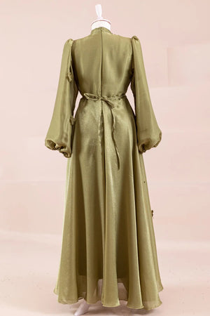 Flowers Tesettür Abiye - FioraofDress - tesettur - abiye - Yeşil - 36 - hijab - evening - dress