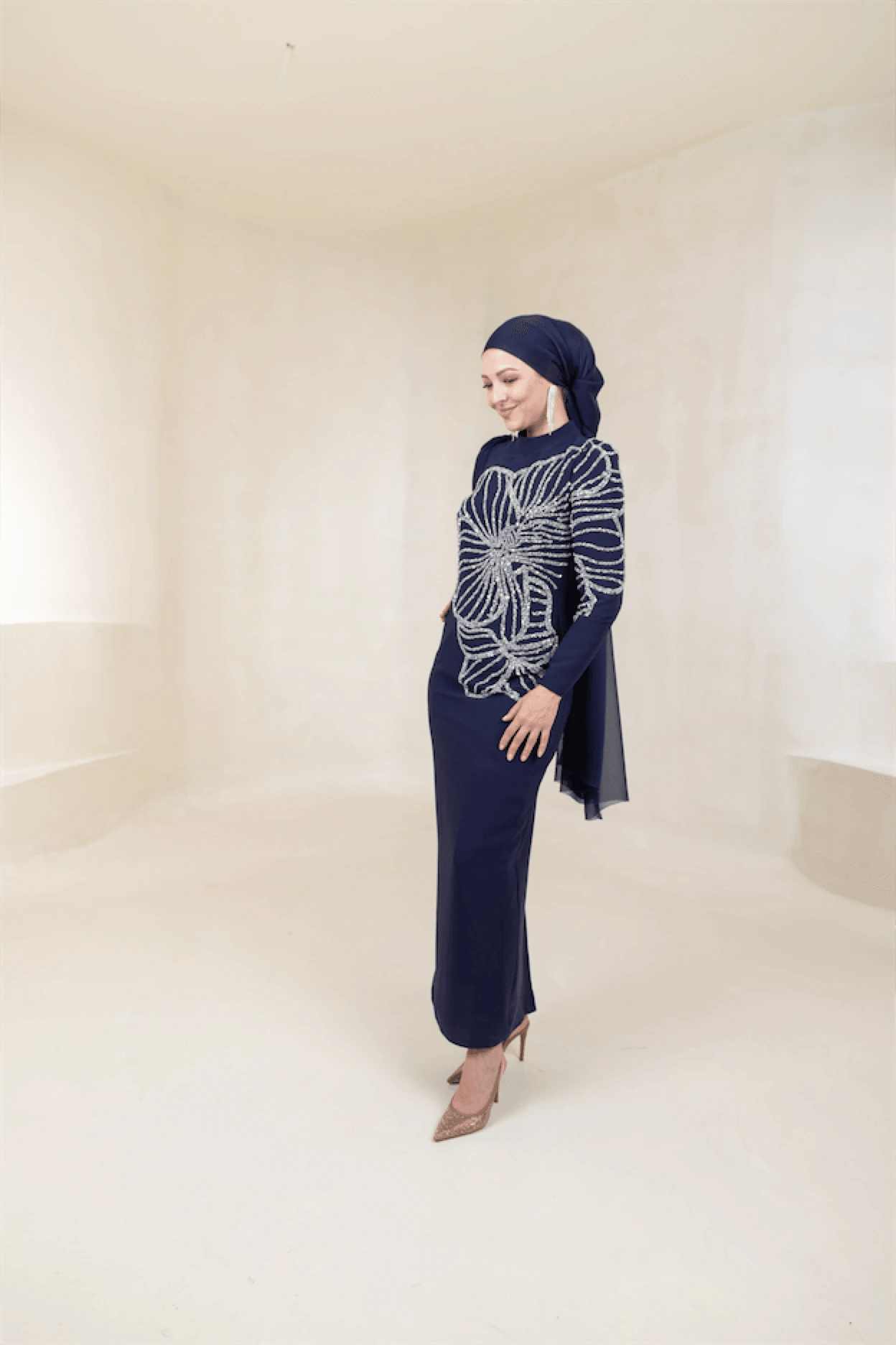 Gaia Tesettür Abiye - FioraofDress - tesettur - abiye - 48 - lacivert - hijab - evening - dress