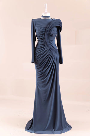 Hailey Tesettür Abiye - FioraofDress - tesettur - abiye - İndigo - 38 - hijab - evening - dress