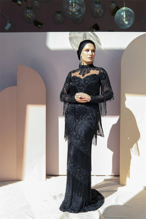 Handmade Embroidered AH1024 - FioraofDress - tesettur - abiye - 48 - hijab - evening - dress