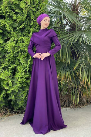 Helen Saten Tesettür Abiye - FioraofDress - tesettur - abiye - 44 - hijab - evening - dress
