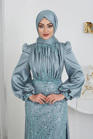 İncila Tesettür Abiye - FioraofDress - tesettur - abiye - 48 - mint - hijab - evening - dress