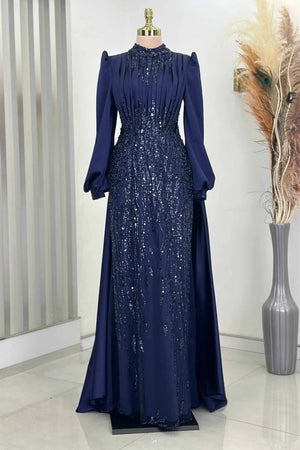 İncilay Tesettür Abiye - FioraofDress - tesettur - abiye - LACİVERT - 38 - hijab - evening - dress