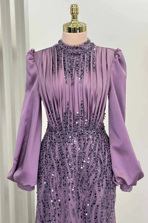 İncilay Tesettür Abiye - FioraofDress - tesettur - abiye - LİLA - 38 - hijab - evening - dress