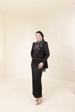 Irene Tesettür Abiye - FioraofDress - tesettur - abiye - 46 - Siyahh - hijab - evening - dress
