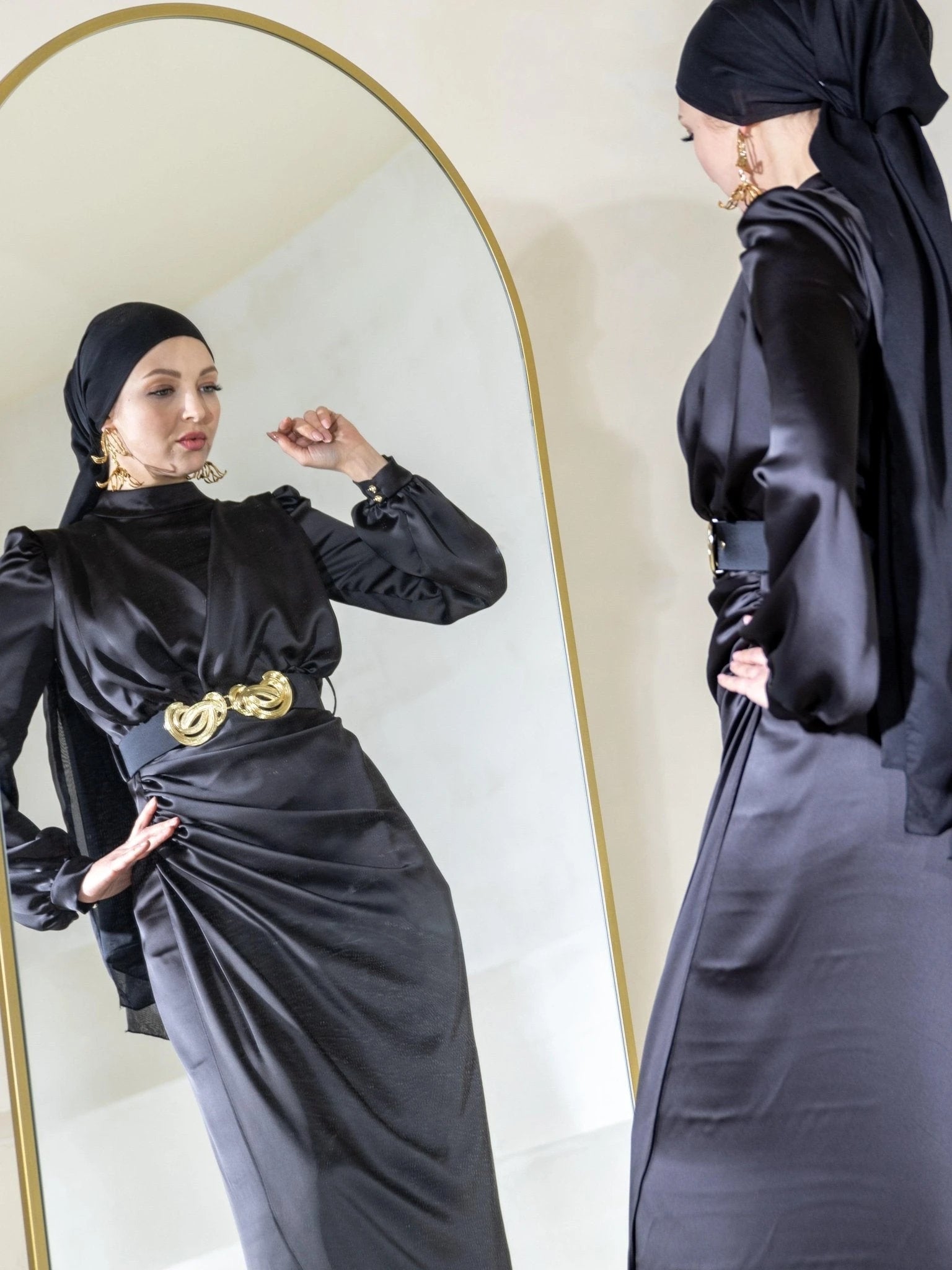 Kamer Tesettür Abiye - FioraofDress - tesettur - abiye - 44 - Siyahh - hijab - evening - dress